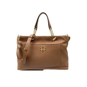 Tory Burch Britten Satchel tote bark tan